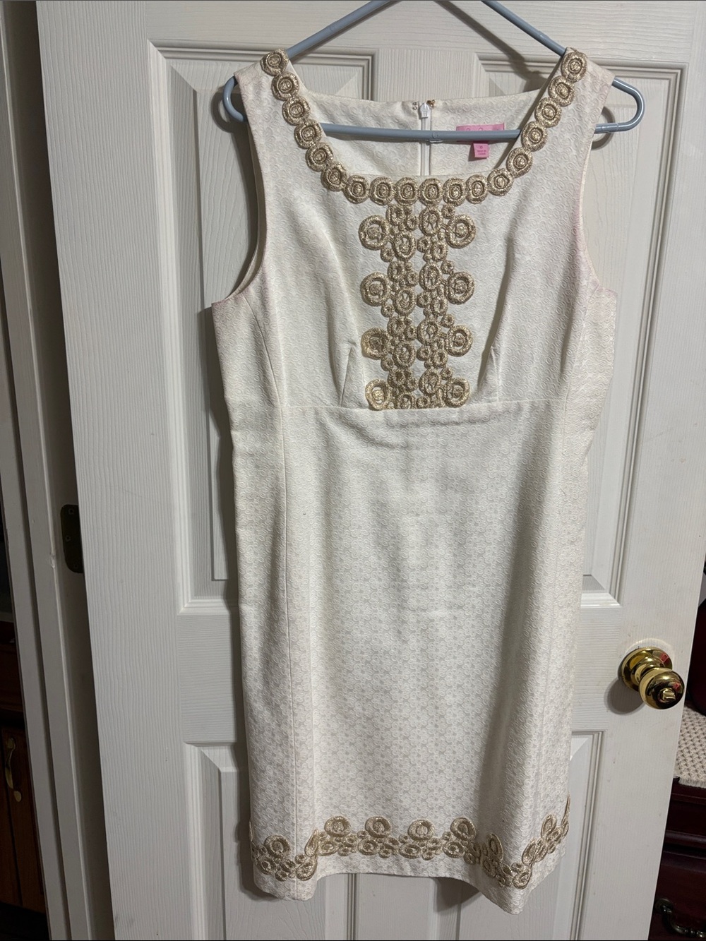 Lilly Pulitzer Cream Midi Dress with Gold Embellishment